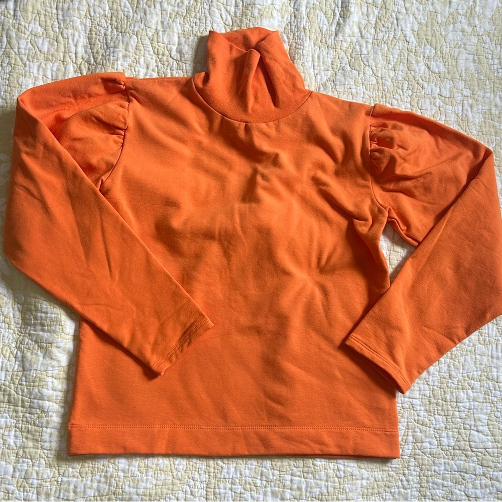 NWOT By Signe Organic Cotton Orange Long Sleeve Turtleneck Top
